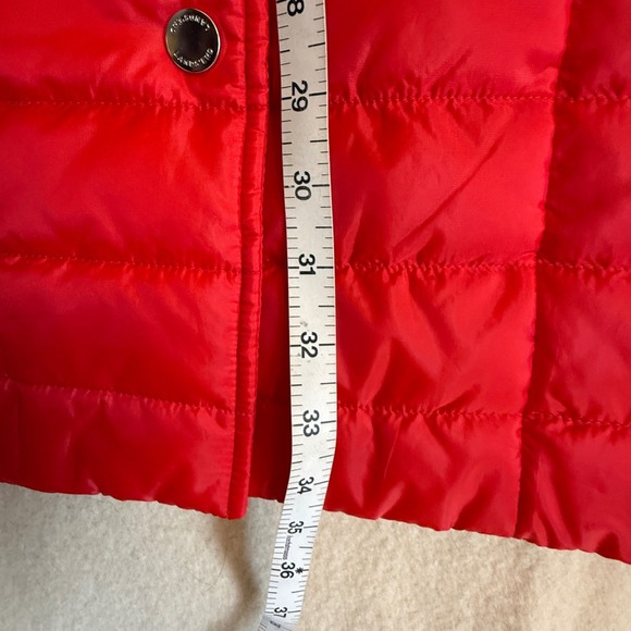 Lands' End PrimaLoft Quilted Coat Red Snap Front Jacket 8P - Picture 7 of 11
